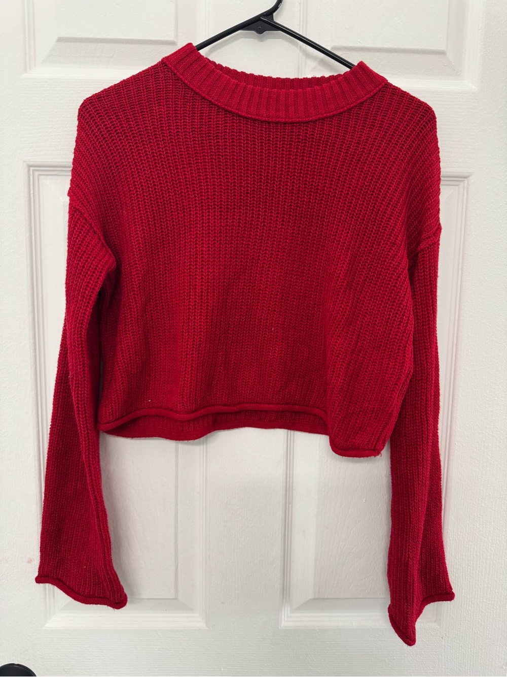 wild fable Red Cropped Crewneck Sweater